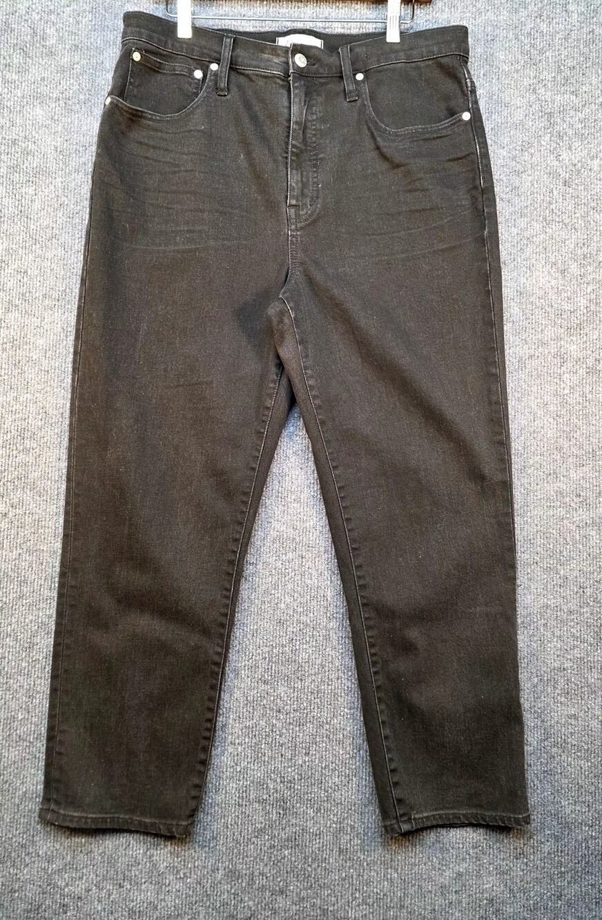 Madewell Classic‎ Straight Jeans Black Stretch Denim High Rise Womens 31 Indie